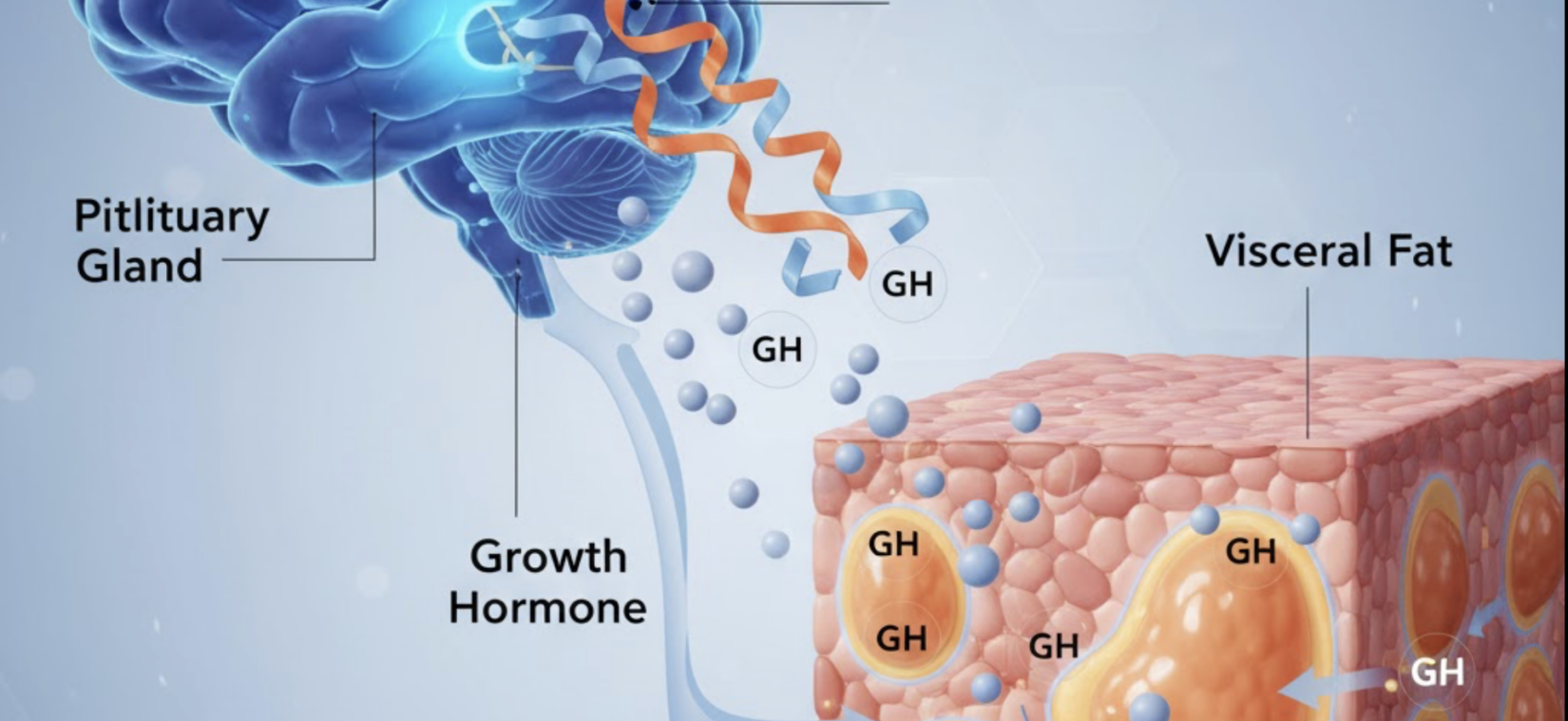 Tesamorelin mechanism of action: GHRH analog stimulating pituitary growth hormone release and IGF-1 production